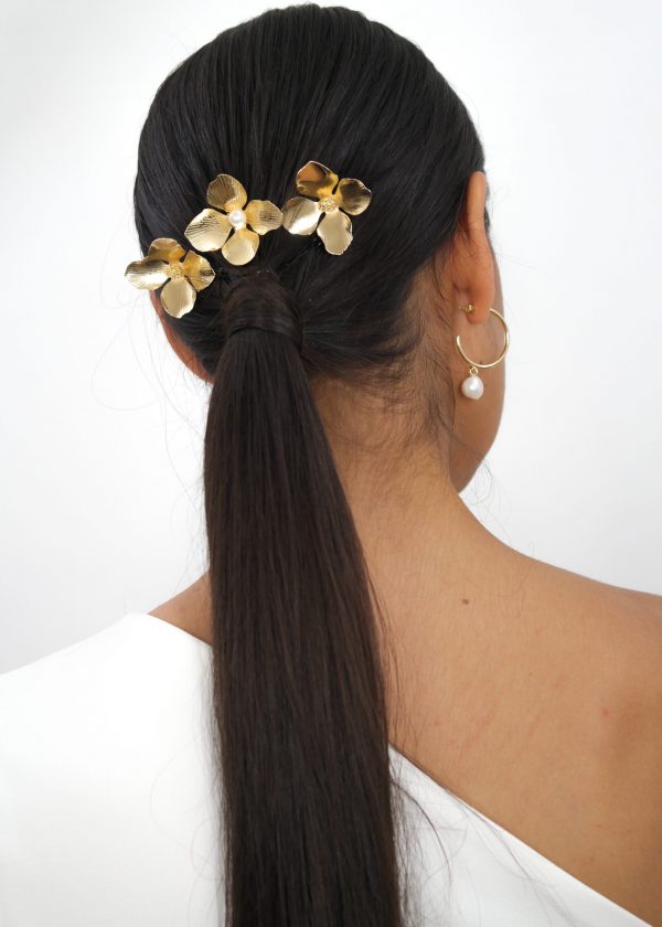 Golden Hydrangea Hairpins