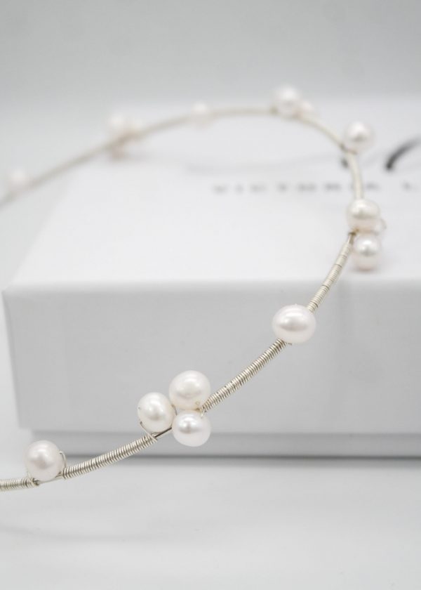 Silver Freshwater 'Pearl Cluster' Headband