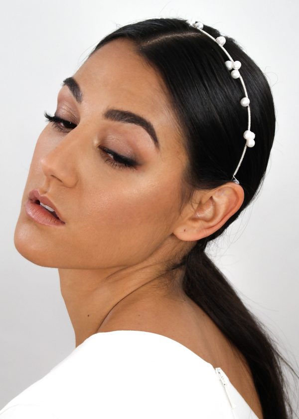 Silver Freshwater 'Pearl Cluster' Headband
